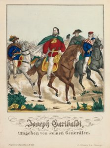 Giuseppe Garibaldi Surrounded by His Generals, Published by G.N. Renner, Nuremberg, 1866 by German School