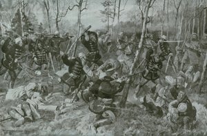 Hand to Hand Fighting Between the Hussars and the Russians in Birkenwalde by German School