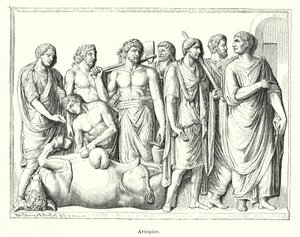 Haruspex, ancient Roman priest who examined the entrails of sacrificed animals to predict the future by German School
