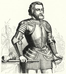 Hernan Cortes, Spanish conquistador by German School