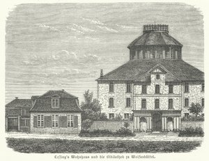 Home of the German philosopher and dramatist Gotthold Ephraim Lessing and the library in Wolfenbuettel by German School