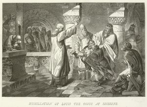 Humiliation of Louis the Pious at Soissons by German School