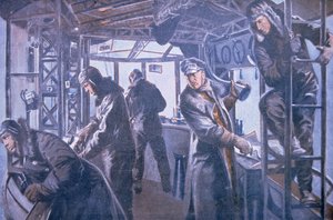 In the forward control gondola of a Zeppelin
