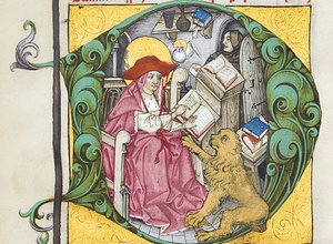 Initial D from Epistolae Hieronymus, St. Jerome