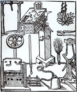 Instruments of Execution, Punishment and Torture, illustration from the Bamberger Halsgericht, 1507 by German School