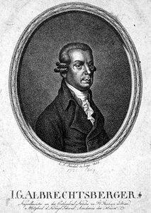Johann Georg Albrechtsberger (1736-1809) engraved by C.F. Riedel