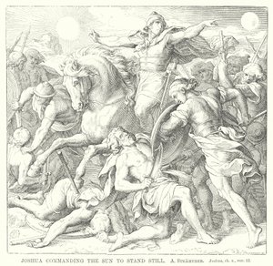 Joshua Commanding the Sun to Stand Still (engraving) by German School