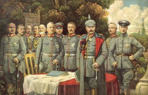 Kaiser Wilhelm II of Germany and his generals by German School