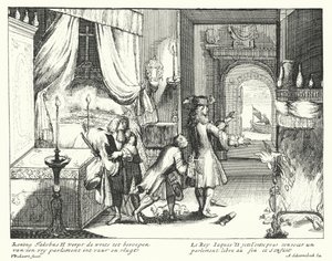 King James II of England Burns the Order to Summon Parliament and Flees by German School