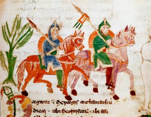 Knights with Horses (9th Century) by German School