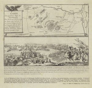 Map and Illustration Showing the Battle of Rymnik by German School
