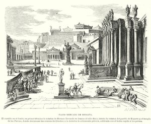 Market Place of Sparta, Ancient Greece by German School
