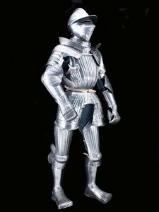 "Maximilian" field armour of the "Fico" group, with associated helmet, decorated c.1805 by German School