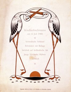 Menu for a baptismal meal. Germany, 8/07/1900 by German School