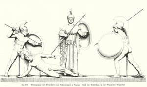 Middle Group from the West Pediment of the Ancient Greek Temple of Athena on the Island of Aegina by German School