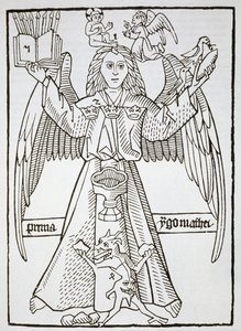 Mnemonic Figure, from Ars Memorandi, c.1470, (reprinted 1883) illustrated in a history of magic published late 19th century by German School