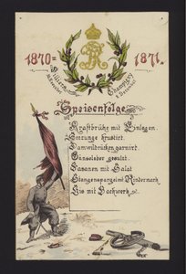 New Year banquets held by the occupying Germans in Villiers and Champigny, Paris, 30 December 1870 and 2 January 1871 by German School