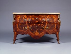 One of a Pair of Marquetry and Parquetry Commodes by German School