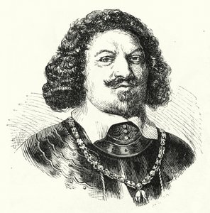Ottavio Piccolomini, Italian general in the army of the Holy Roman Empire in the Thirty Years War (engraving) by German School