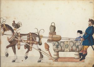 Pageant sleigh in parade