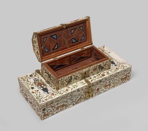 Painted ivory marriage casket, 1600-99
