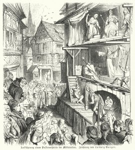 Performance of a Passion Play in the Middle Ages by German School