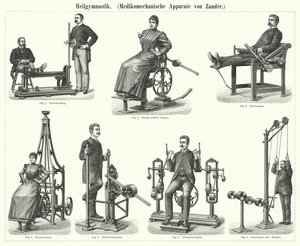 Physiotherapy: Mechanotherapy Apparatus Invented by Swedish Physician and Orthopedist Gustav Zander by German School