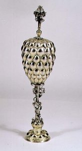 Pineapple-shaped Cup and Cover, Nuremberg, c.1620 by German School