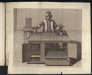 Plate I from Uber den Schachspieler des Herrn von Kempelen und dessen Nachbildung, Leipzig und Dresden: Joh. Gottl. Breitkopf, 1789