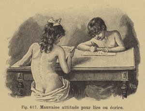 Poor Posture for Reading and Writing by German School