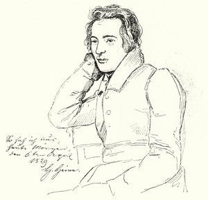 Portrait of German poet and writer Heinrich Heine as a young man by German School