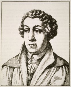 Portrait of Johann Reuchlin, copy of a 19th-century German engraving, illustrated in History of Magic, published late 19th century by German School