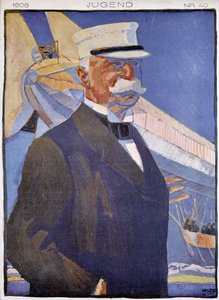 Portrait of Zeppelin in Front of an Airship - in 