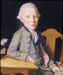 Portrait of a seated young man holding a letter, c.1750 by German School