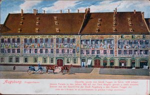 Postcard depicting the Fuggerhaus, Augsburg by German School