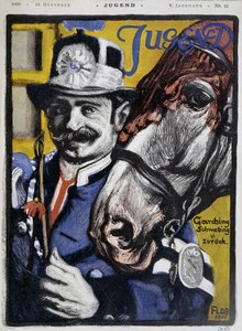 Postillion: Coachman and His Horse - in "Jugend" by German School