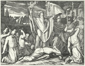 Procession of a flagellant confraternity by German School