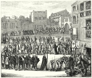 Procession to an auto-da-fe by German School