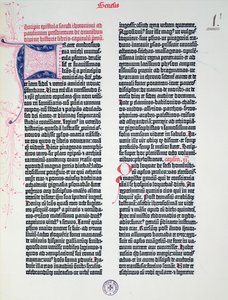 Prologue of the Gutenberg Bible, printed by Johannes Gutenberg and Peter Schoeffer in Mainz, 1454-56