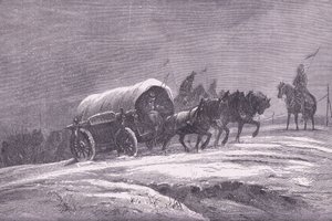 Prussian field post in the snow, Cassells History of the War between France and Germany published by Cassell and Company Limited, c.1890 by German School