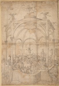 Religious allegory with the seven sacraments and the seven deadly sins by German School