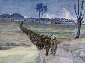 Replacements Arriving for the Trenches, Ypres by German School