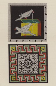 Reproduction of a floor mosaic from Pompeii as a piece of embroidery by German School