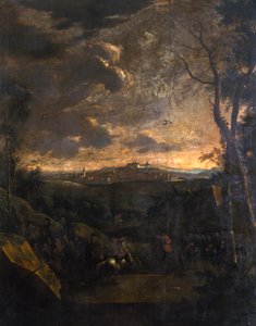 Rider Before a View of Gotha and Friedenstein Castle by German School