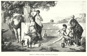 Roman Puppeteers in Pompeii by German School