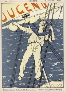 Sailor in the Rigging of a Ship by German School