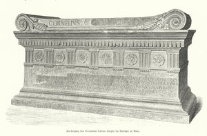 Sarcophagus of Roman Soldier and Consul Lucius Cornelius Scipio Barbatus in the Vatican, Rome by German School