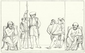 Scene from a Play by the Roman Playwright Plautus (engraving) by German School