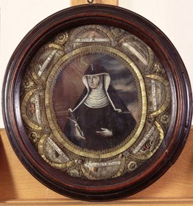 St. Maria Crescentia Hoess surrounded by relics of the saint by German School