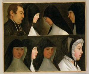 Study of Nuns, a Novice and an Abbot